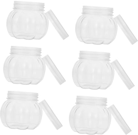 TOBBOMEY 12piezas Tarro De Dulces De Calabaza Transparente Contenedor De Tarro Forma De Calabaza Para Festivales Caja De Obsequio