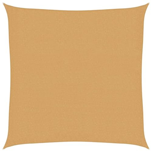 Balkonschirm Sonnenschutz für Außenbereich,Sonnensegel 160 g/m² Quadratisch Sandfarbe 3x3 m HDPE,Balkonschirm für Balkon Garten Terrasse