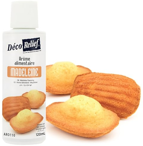 Déco Relief - Arôme Liquide Goût Madeleine 120 ml - Arôme Alimentaire Pâtisserie & Yaourtière - Pour Gâteaux, Pâtisseries, Yaourts - Arôme Concentré - ARO110