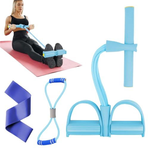 Flintronic Corde de Tension Multifonctionnelle, 4/6 Tubes Sit-ups Bodybuilding Expander Bandes, Pédale Pull Cordes, Élastique Sport Expander, Pédale de Fitness Bandes de Résistance, Jambe Exerciseur