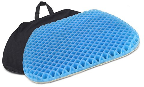 Tektrum Large Thick Orthopedic Premium All Gel Seat Cushion Pad for Wheelchair, Car, Home, Office, Chairs, Travel - Relief for Sweaty Bottom, Hip Pain, Pressure Sore – Portable, Durable (GS1612)