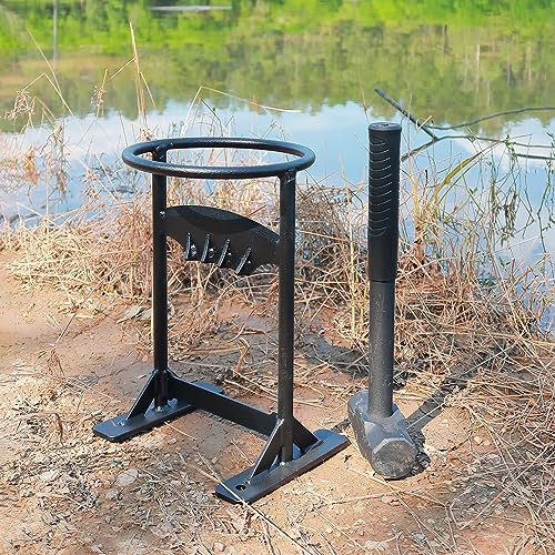 BiggerFire Holzspalter Brennholzspalter manueller aus Kohlenstoffstahl für Zuhause Outdoor Camping mit Hammer und Aufbewahrungstasche