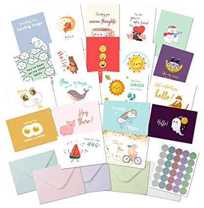 Mr. Pen- Thinking of you cards with envelopes, 30 Unique Design, Large 5”x7”, Thinking of You Card, Blank Inside, Greeting Cards Thinking of you, Encouragement Cards, Note Cards with Envelopes