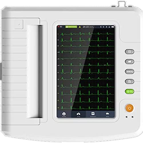 ALSUP ECG Portatile, Monitor ECGDisplay a Colori, Touch Screen Completo, 18 derivazioni Disponibili, Stampante Termica Integrata, USB