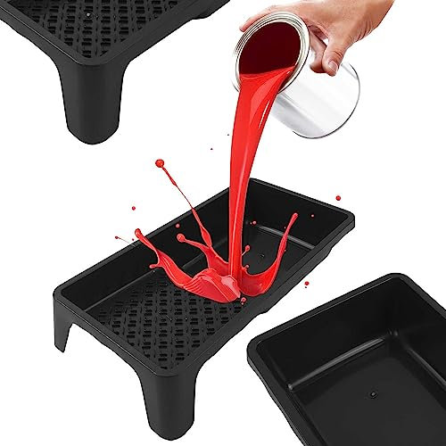 BAUSTER® Bac à peinture 320 x 250 mm - En plastique - Avec poignée pratique - Grand bol de peinture - Accessoire de peinture léger - Noir (1 pièce)