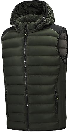 TONY BACKER Gilet Uomo Leggero Autunno Inverno Senza Maniche Giubbotto Smanicato Giacca Senza Maniche Uomo Casual (IT, Testo, L, Regular, Regular, Verde)