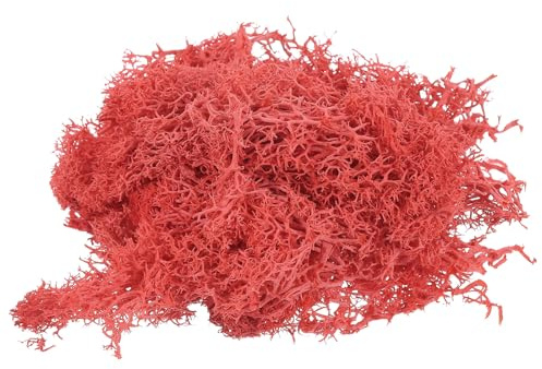 PATIKIL 1.8 OZ Finto Muschio Conservato Renna Muschio Artificiale Muschio Lichene Centrotavola Decoro Finta Muschio per Vaso Piante Natale Artigianato Rosso