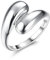 Diamday Silber 925 Ringe Damen Verstellbare Offener Ring Ehering 925 Silber Verlobungsring Chunky Klobiger Ring mit Teardrop Design Hypoallergen Daumenring Geschenk für Frauen