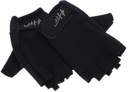 Happyyami 1 Paar Handschuhe Fitness-Accessoires Für Frauen Segelhandschuh Fitnessgeräte Hebegurte Fitnessstudio Polyester (polyesterfaser) Black