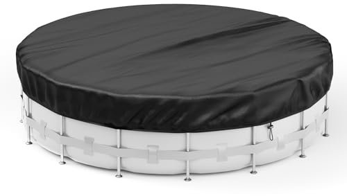 Trsaow Cubierta de Piscina Redonda para Piscinas elevadas 310cm/10.1ft Cubiertas de Piscina enterradas Capucha Antipolvo con cordón, Impermeable y a Prueba de Polvo