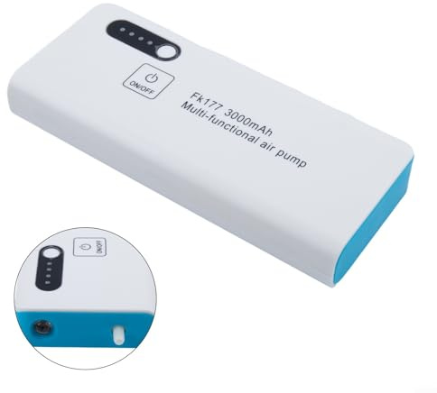 babominimer Aeratore da pesca ricaricabile tramite USB, con batteria al litio da 3000 mAh, clip regolabile per secchio per esche vive, include pietra porosa e tubo flessibile per