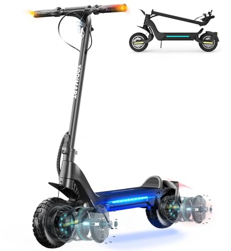 Electric Scooter, 60-70km Range, 48V 18.2Ah Battery, 10 inch Off-Road Tires, Electric Scooter Adult 150 kg Load Capacity, Double Suspension, TODIMART X5S Folding Escooter