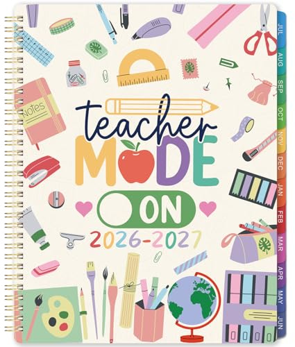 Teacher Planner 2026-2027 - 2026-2027 Teacher Lesson Planners from JULY 2026 - JUNE 2027, 9 ''x 11 '', Academic Planner for School Year, Inner Pocket, Colorful Tabs