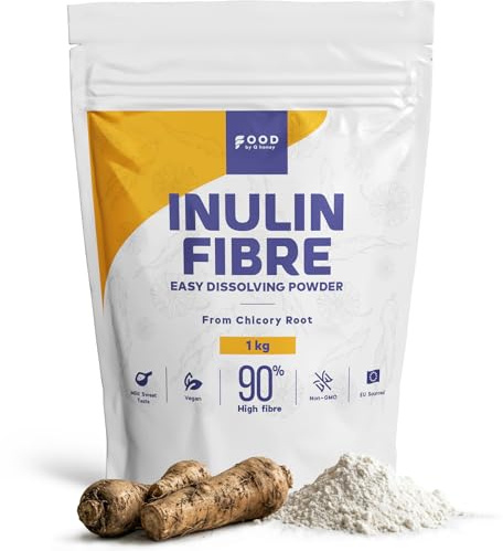 Inulina in Polvere 1 KG – Fibre Solubili da Cicoria, alto Contenuto di Fibre (~90%), Facilmente Solubile per Caffè, Frullati e Ricette, Gusto Leggermente Dolce, Vegana, Senza OGM, Keto