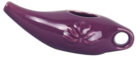 MotiveTech Pot Irrigador Nasal de Cerámica con Capacidad de 250ml Diseño Ergonómico Y Mango Cómodo Fácil de Limpiar Adecuado para Limpieza de Fosas Nasales, Violeta