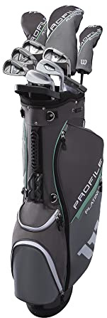 WILSON Women's Profile Platinum SGI Complete Set with Cart Bag - Ladies Right Hand, Tall, Grey/Teal