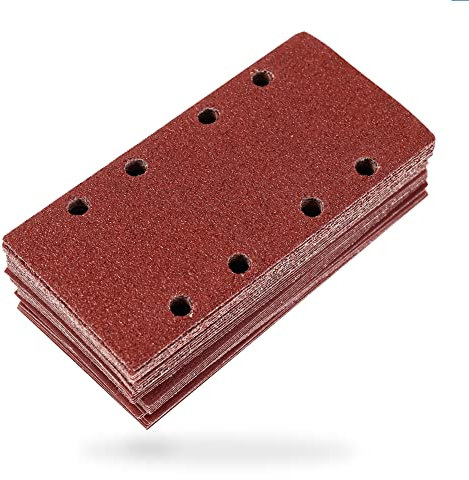 S&R Feuilles Abrasives Ponceuse Papier Patins Ponçage 93 x 185 mm. Lot de 35 Feuilles P40/60/80/120/240 ponçage Bois Métaux Peinture