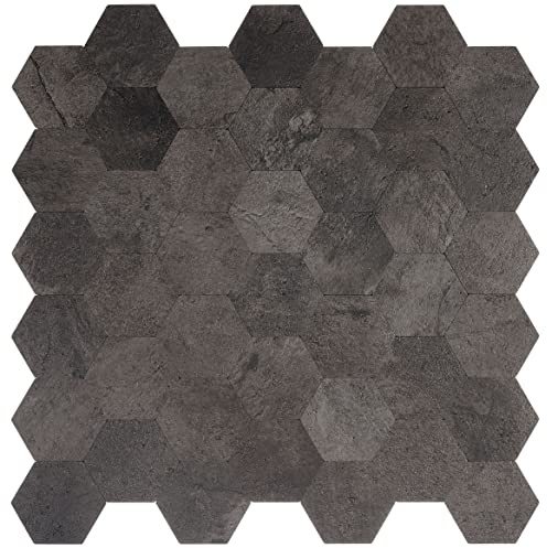 Avant Decor | Carreaux de dosseret de cuisine à décoller et à coller | Petits carreaux hexagonaux en composite de pierre | Carreaux muraux à coller | Installation facile à faire soi-même | 12,7 x 12,7