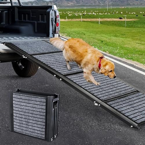 Snagle Paw Longest 180cm Dog Car Ramp,Protable Stairs for Large Dogs with Anti-Slip Rug Surface,Folding Pet Ramp Stairs Up to 140KG Pet Step for Medium & Large Dogs Get Into a Car, SUV & Truck