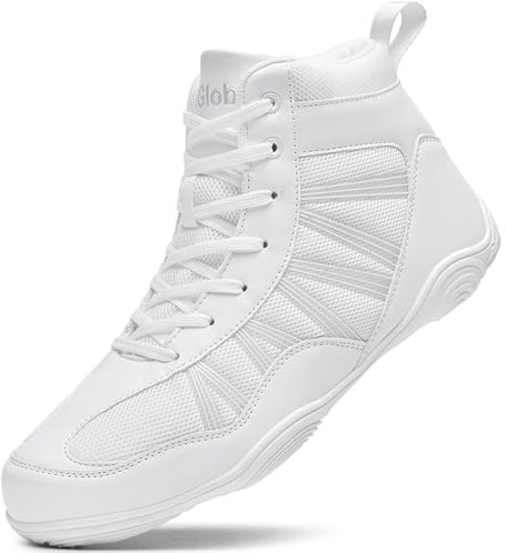 situkeke Scarpe da Boxe da Uomo Scarpe da Wrestling da Combattimento Antiscivolo Traspirante Scarpe Combat Boxers Competizione di Allenamento Scarpe da Pugilato Unisex Bianco 42 EU