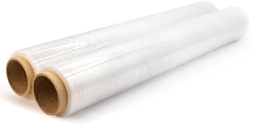 Raypack – Film Transparente para Embalar, Rollo de Film de Embalaje de Alta Resistencia para Envíos, Mudanzas y Embalaje Industrial, Papel Film Transparente Cubretodo Protector de Muebles (2 unidades)