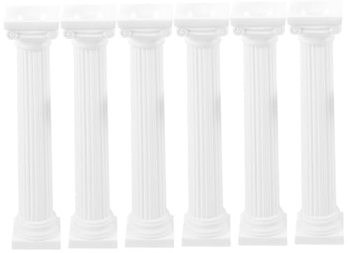 Didiseaon 6 Piezas Decoración De Columnas Romanas Modelo De Columna Romana Columnas De Yeso Romano Pequeño Pilar Columna Romana Largo Estriado Estatua De La Columna Romana El Plastico