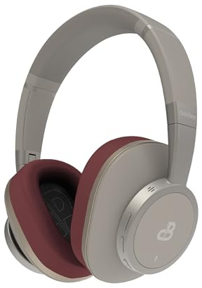DeeBee dB-Pulse-GLB Cuffie Bluetooth Circumaurali, Cancellazione Attiva del Rumore -35dB, 40 Ore di Autonomia, Beige