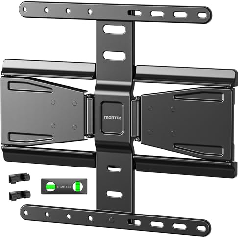 monTEK 0.77 Inch Ultra Slim TV Wall Mount for 37-75 Inch TVs, Pan & Tilt & Levelling & Extendable TV Mount with Articulated Double Arms, Max VESA 400 x 400 mm, up to 65 kg