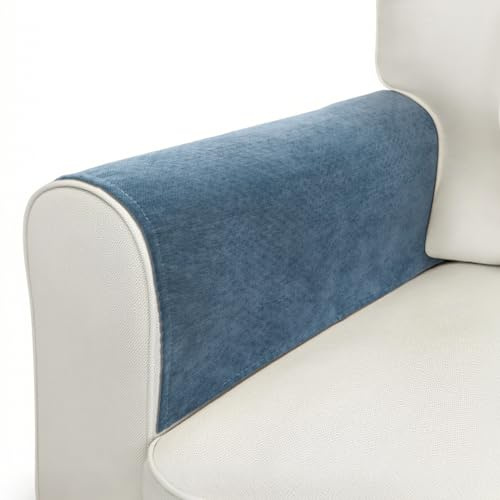 Couch Arm Covers Sofa Arm Covers Set of 2, Waterproof Couch Cover Armchair Cover for Recliner, Non Slip Sofa Headrest Covers Armrest Cover Couch Slipcover Protector, Dark Blue