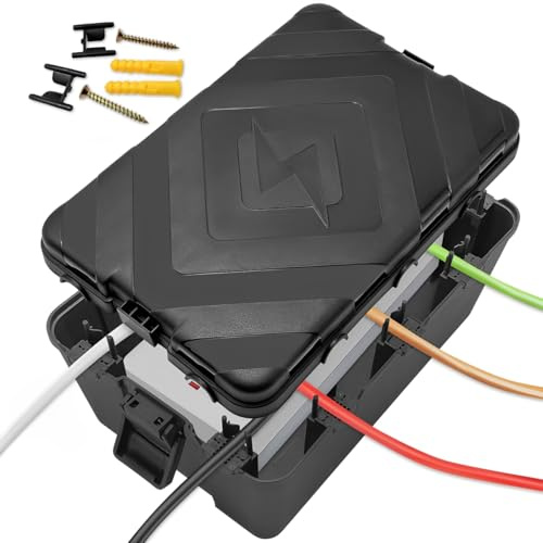 Yonality Scatola elettrica per esterni, Scatola di connessione elettrica da esterno resistente alle intemperie IP54, Protezione della presa, 7 ingressi per cavi e uscite, per timer e cavi di prolunga