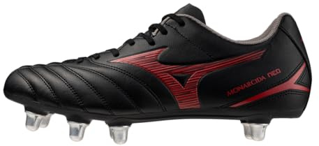 Mizuno Monarcida Neo III Rugby Si, Rugbyskor, unisex-vuxna, Svart röd, 42.5 EU