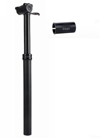 Jotekonoby Tija de sillín de suspensión de presión de aire con diseño telescópico ajustable que absorbe los golpes, 31,6 mm de diámetro, material de aleación de aluminio de alta resistencia (33,9 mm a