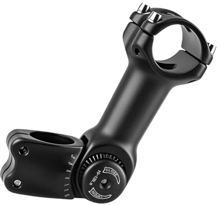 Ollanoos Justerbar cykelstyre stam, 31,8 mm x 120 mm, ± 60° vinkel, aluminiumlegering styrhöjning ersättning för MTB, väghjul, BMX