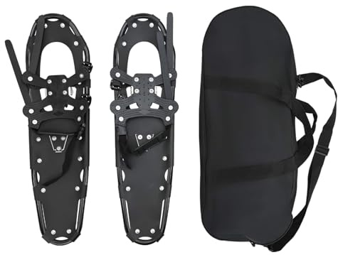 vidaXL Racchette da neve 3 in 1 con Bastoni da Trekking Nero, Giardino e Terrazza, Attrezzature da Neve Regolabili, Accessori per Freddo, Set da Trekking