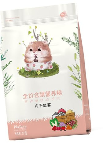 Naroote Cibo per Criceti Nutrizione Bilanciata Mangime Liofilizzato per Criceti Criceto Siriano Riccio e Ratti Fantasia per Capelli Bellissimi 1 X Cibo per (1100 g/2,4 libbre)