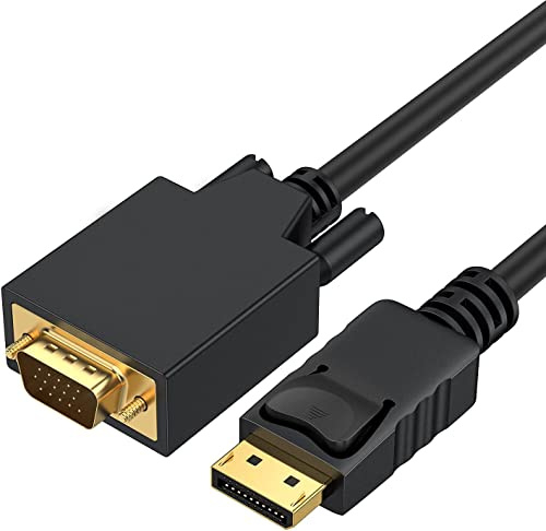 TB® Displayport till VGA-kabel 1,8 meter (6 fot) DP till VGA-kabel, standard DP hane till VGA hankabel levereras med ett års garanti