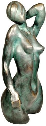 Figura in bronzo sintético, busto di donnna nuda fatto a mano, regalo decorativo