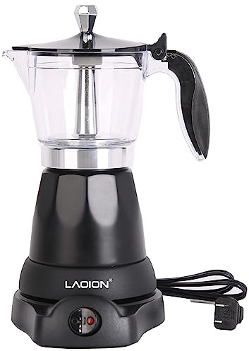 LAOION Cuban Coffee Maker, 6 or 3cup Electric Espresso Coffee Maker, Portable Cafeteras Electricas Modernas, Electric Moka Pot with Detachable Base & Overheat Protection, Coffee Gift for Home Travel