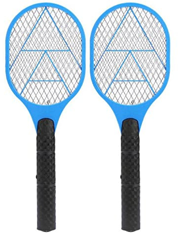Lisher 2X Tapette A Moustique Electrique A Piles Anti-Moustique Insectifuge Raquette Anti-Parasitaire Repulsif D'Insectes Tueur de Piege Tapette