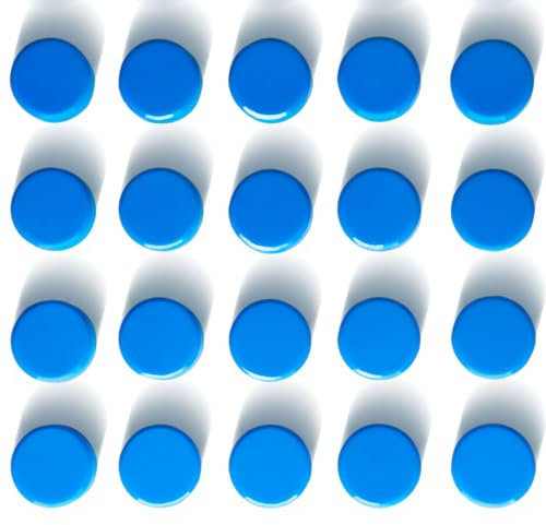 PYJLBX Imanes Potentes, 20 Piezas para Pizarra Magnética Redondos, Mini Imán Nevera para Calendario, Oficina y Mapas - Azul