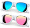 Joopin Square Polarised Sunglasses for Men Women UV Protection Unisex Mirror Retro Sunglasses Man for Driving Hiking Fishing Sports (White Blue+White Pink)