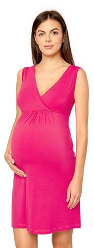 Merry Style Nachthemd Damen Schwangerschaft aus Viskose Stillnachthemd Elegante Nachtwäsche Damen, Leicht, Atmungsaktiv und Hautfreundlich MS10-467 (Rosa, L)