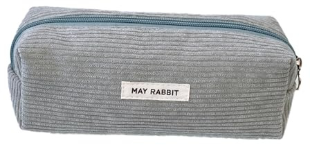 STQDEU Estuche estético, Estuche de útiles Escolares, Estuche de Terciopelo a Rayas monocromáticas, Estuche para Adolescentes, Estuche desordenado para Chicas, Bolsa de Almacenamiento (Gris)
