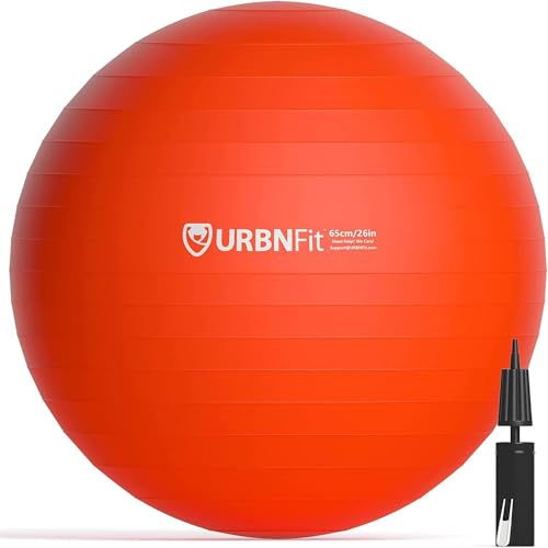 Ceciliec Exercise Ball Anti-Burst Balance Ball for Gym Yoga Pregnancy Stability Swiss Ball with Quick Pump (Red)