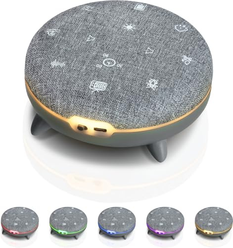Enceinte Bluetooth Beatfoxx ZB-7 Zen Box avec lumière — machine à bruit blanc pour aider bébé à s'endormir; sons apaisants (vagues, oiseaux, tonnerre, etc.).