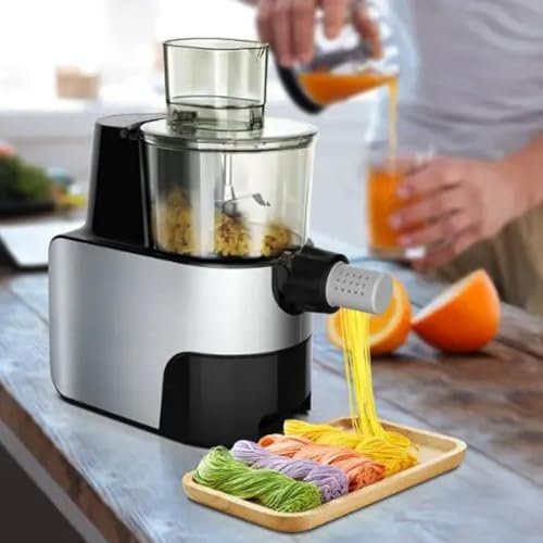 MáQuina Para Hacer Pasta AutomáTica EléCtrica,MáQuina Para Hacer Fideos Caseros Para Hacer Envoltorios De Pasta De 9 Formas, MáQuina Para Hacer Pasta 1,5L Para Amantes Los Espaguetis,Black