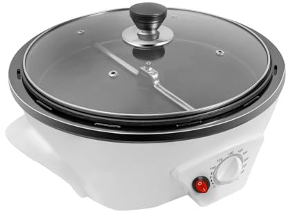 Tostatrice elettrica multifunzione da 1200 W, con barra Stir Bar, temperatura regolabile da 0 a 240 °C, piccola torrefazione per caffè domestico, capacità 500 g, con coperchio in vetro