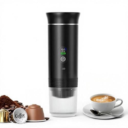Hybrid Dec Cafetera Portátil Espresso con Calentamiento Rápido | USB-C | Máquina de Café Portátil Automática 3 en 1 muy fácil de usar | Ideal para Viajes, Oficina y Camping (PRO 80ML LED)