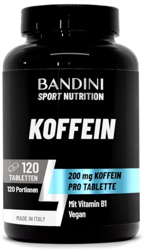 Bandini® Caffeina 200 mg con Vitamina B1 | 120 Compresse | Integratore per Energia e Metabolismo | Senza Zuccheri | Alta Concentrazione | Facile da Deglutire | Prodotto in Italia | Qualità Garantita