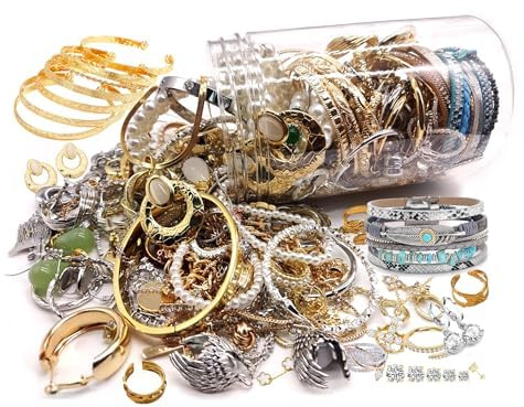 Mystery Jewelry Jar Set, 30+piece Mixed Surprise Jewelry Box for Women, Gift Set including necklace, earrings, ring, and bracelet – a unique birthday gift for her.